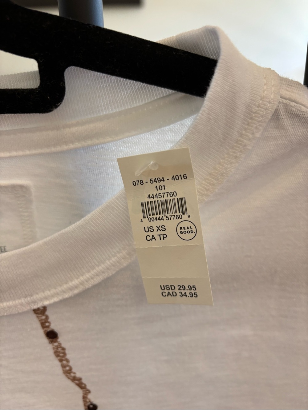 Aerie NWT Oversized Crew White Seashell Sequin Boyfriend T-Shirt - Picture 8 of 8